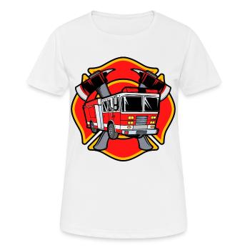 Fire Engine Fire Protection Fire Brigade Rescuer - Women's Breathable T-Shirt - white - Front - AI Model Female 172 dark (172cm)