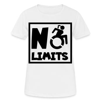 Aucune limite pour les femmes en fauteuil roulant* - T-shirt respirant Femme - blanc - Devant - AI Model Female 172 dark (172cm)