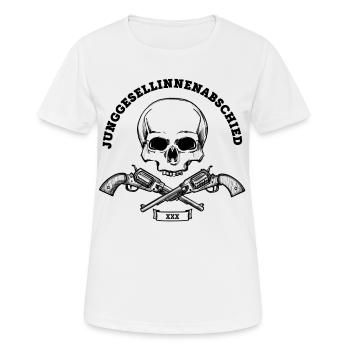 Junggesellinnenabschied 2023 Schädel (MC) (Black) - Frauen T-Shirt atmungsaktiv - Weiß - Vorne - AI Model Female 172 dark (172cm)