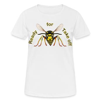 Wasp Ready for Take off - Women's Breathable T-Shirt - white - Front - AI Model Female 172 dark (172cm)