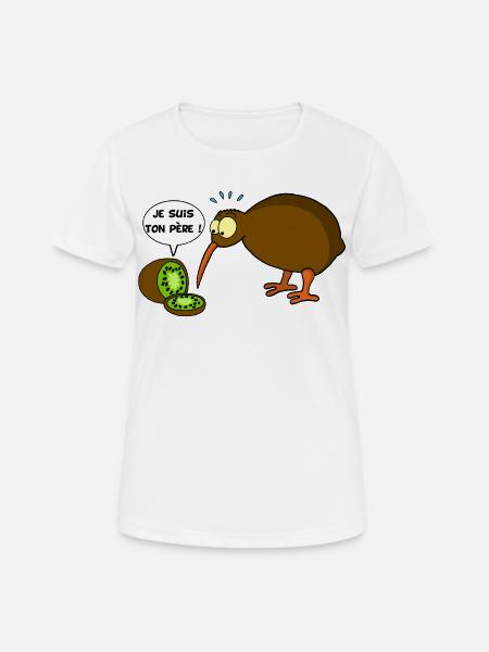 Kiwi contre kiwi (texte français) - T-shirt respirant Femme - blanc