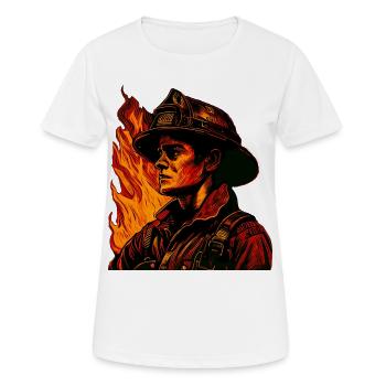 Feuerwehrmann - Frauen T-Shirt atmungsaktiv - Weiß - Vorne - AI Model Female 172 dark (172cm)