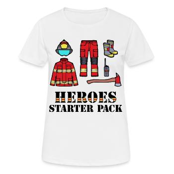 Feuerwehrhelm Lebensretter Statement Feuerwehr - Frauen T-Shirt atmungsaktiv - Weiß - Vorne - AI Model Female 172 dark (172cm)