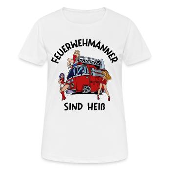 Feuerwehr Brandschutz Lebensretter Statement - Frauen T-Shirt atmungsaktiv - Weiß - Vorne - AI Model Female 172 dark (172cm)
