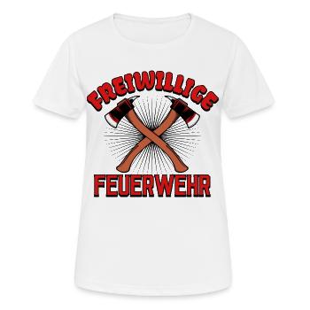 Feuerwehr Lebensretter Statement Löscharbeit - Frauen T-Shirt atmungsaktiv - Weiß - Vorne - AI Model Female 172 dark (172cm)