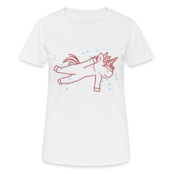 Licorne nageuse - T-shirt respirant Femme - blanc - Devant - AI Model Female 172 dark (172cm)