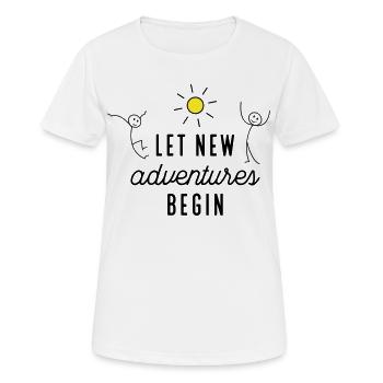 Abenteuer beziehungsweise Neuanfang - Frauen T-Shirt atmungsaktiv - Weiß - Vorne - AI Model Female 172 dark (172cm)