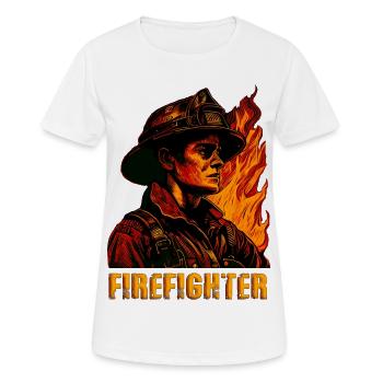 Feuerwehrmann - Frauen T-Shirt atmungsaktiv - Weiß - Vorne - AI Model Female 172 dark (172cm)