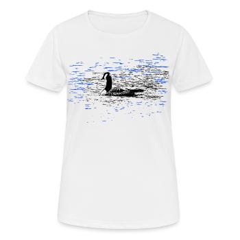 Ente Erpel Teich Schwimmen - Frauen T-Shirt atmungsaktiv - Weiß - Vorne - AI Model Female 172 dark (172cm)