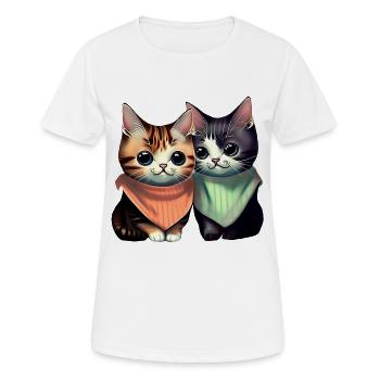 Meilleurs amis chats - T-shirt respirant Femme - blanc - Devant - AI Model Female 172 dark (172cm)
