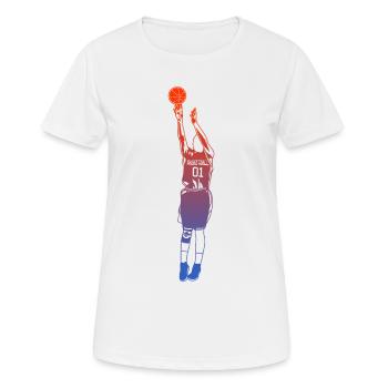 Basketball Dunk - Women's Breathable T-Shirt - white - Front - AI Model Female 172 dark (172cm)