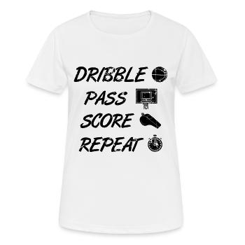 Dribble points de passe répétitifs - T-shirt respirant Femme - blanc - Devant - AI Model Female 172 dark (172cm)