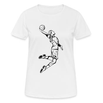 Basketball Dunk - Women's Breathable T-Shirt - white - Front - AI Model Female 172 dark (172cm)