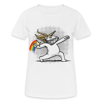 licorne rebelle - T-shirt respirant Femme - blanc - Devant - AI Model Female 172 dark (172cm)