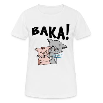 Baka Anime Manga Zeichentrick Katze Spruch - Frauen T-Shirt atmungsaktiv - Weiß - Vorne - AI Model Female 172 dark (172cm)