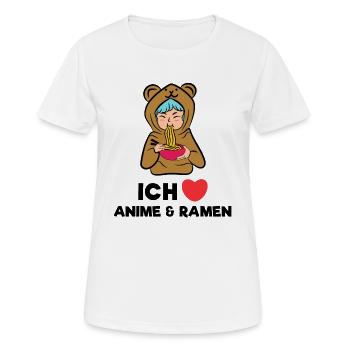 Anime Japan Popkultur Zeichentrick Herz Comic - Frauen T-Shirt atmungsaktiv - Weiß - Vorne - AI Model Female 172 dark (172cm)