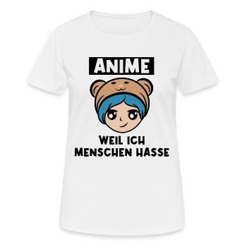 Zeichentrick Popkultur Statement Manga Anime Cool - Frauen T-Shirt atmungsaktiv - Weiß - Vorne - AI Model Female 172 dark (172cm)