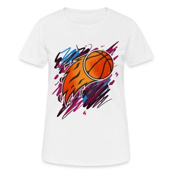 Basketball Basketballer - Frauen T-Shirt atmungsaktiv - Weiß - Vorne - AI Model Female 172 dark (172cm)