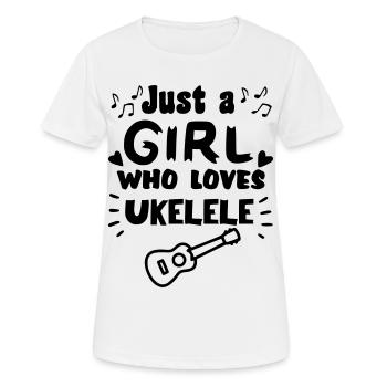 Juste une fille qui aime vraiment jouer du ukulélé * - T-shirt respirant Femme - blanc - Devant - AI Model Female 172 dark (172cm)