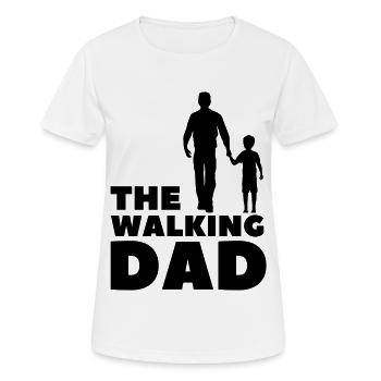 Silhouette parent-enfant main dans la main - T-shirt respirant Femme - blanc - Devant - AI Model Female 172 dark (172cm)
