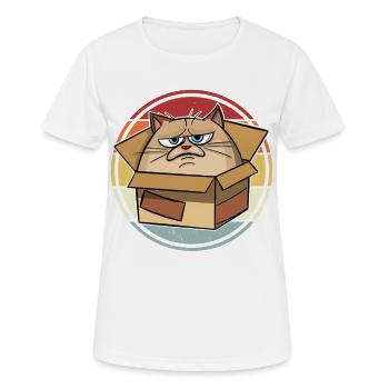 Katze Im Karton - Frauen T-Shirt atmungsaktiv - Weiß - Vorne - AI Model Female 172 dark (172cm)