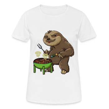 Sloth Grill King Grill Master Grill Tongs Grill Grill - T-shirt respirant Femme - blanc - Devant - AI Model Female 172 dark (172cm)