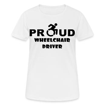 Fier utilisateur d’un fauteuil roulant * - T-shirt respirant Femme - blanc - Devant - AI Model Female 172 dark (172cm)