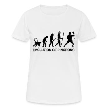 Evolution of Pingpong - Frauen T-Shirt atmungsaktiv - Weiß - Vorne - AI Model Female 172 dark (172cm)