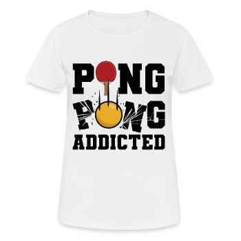 Ping Pong Süchtig - Frauen T-Shirt atmungsaktiv - Weiß - Vorne - AI Model Female 172 dark (172cm)