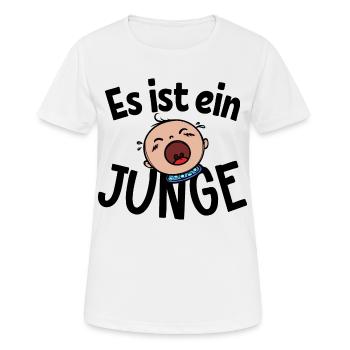 Schwanger Familienglück Statement Babybauch - Frauen T-Shirt atmungsaktiv - Weiß - Vorne - AI Model Female 172 dark (172cm)