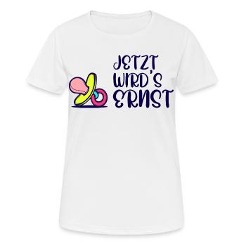 Elternschaft Eltern Geburt Statement Schwanger - Frauen T-Shirt atmungsaktiv - Weiß - Vorne - AI Model Female 172 dark (172cm)