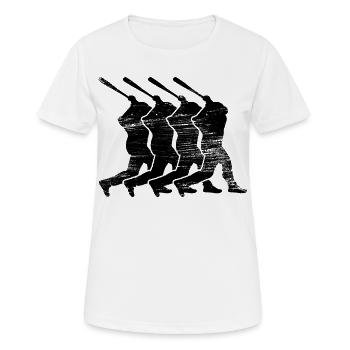 Batte de baseball - T-shirt respirant Femme - blanc - Devant - AI Model Female 172 dark (172cm)
