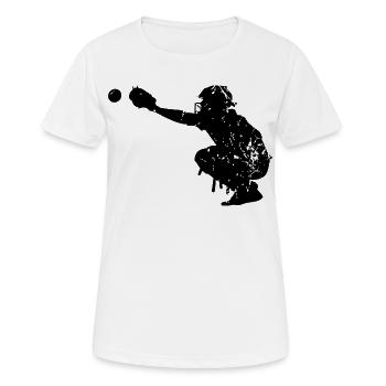 Baseball - Frauen T-Shirt atmungsaktiv - Weiß - Vorne - AI Model Female 172 dark (172cm)