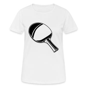 Croquis de raquette de ping-pong - T-shirt respirant Femme - blanc - Devant - AI Model Female 172 dark (172cm)