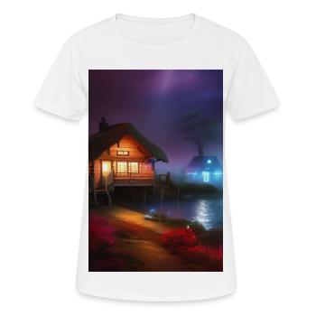 Charmante cabane au bord du lac - T-shirt respirant Femme - blanc - Devant - AI Model Female 172 dark (172cm)