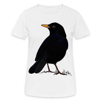 Amsel - Frauen T-Shirt atmungsaktiv - Weiß - Vorne - AI Model Female 172 dark (172cm)