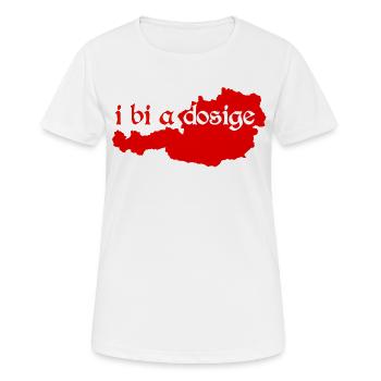 i bi a Dosige - Je suis un local, dialecte - T-shirt respirant Femme - blanc - Devant - AI Model Female 172 dark (172cm)