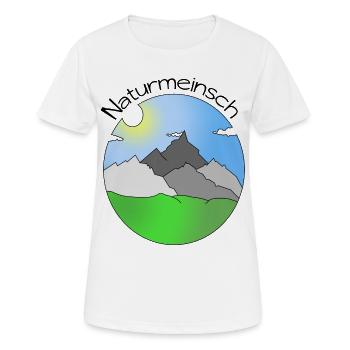 Naturmeinsch - Nature Girl, Dialecte - T-shirt respirant Femme - blanc - Devant - AI Model Female 172 dark (172cm)