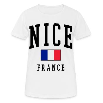 Nizza - Frankreich - Flagge - Frauen T-Shirt atmungsaktiv - Weiß - Vorne - AI Model Female 172 dark (172cm)