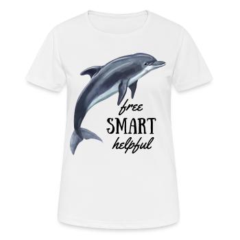 Delfin - gratuit, intelligent, utile - T-shirt respirant Femme - blanc - Devant - AI Model Female 172 dark (172cm)