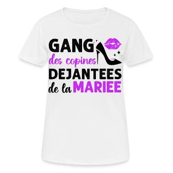 Gang des copines de la mariée humour EVJF cadeau. - T-shirt respirant Femme - blanc - Devant - AI Model Female 172 dark (172cm)