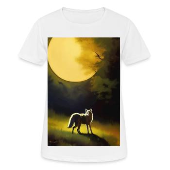 Wolf und Mond - Frauen T-Shirt atmungsaktiv - Weiß - Vorne - AI Model Female 172 dark (172cm)