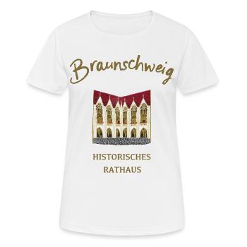 Rathaus Braunschweig, Niedersachsen - Frauen T-Shirt atmungsaktiv - Weiß - Vorne - AI Model Female 172 dark (172cm)