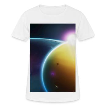 Weltall, Planeten - Frauen T-Shirt atmungsaktiv - Weiß - Vorne - AI Model Female 172 dark (172cm)