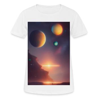 Weltall, Planeten - Frauen T-Shirt atmungsaktiv - Weiß - Vorne - AI Model Female 172 dark (172cm)