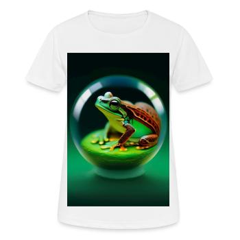 Frosch in einer Kugel - Frauen T-Shirt atmungsaktiv - Weiß - Vorne - AI Model Female 172 dark (172cm)