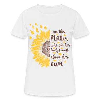 Je suis cette mère Cadeau de tournesol motivant - T-shirt respirant Femme - blanc - Devant - AI Model Female 172 dark (172cm)
