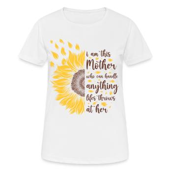 Je suis cette mère Cadeau de tournesol motivant - T-shirt respirant Femme - blanc - Devant - AI Model Female 172 dark (172cm)