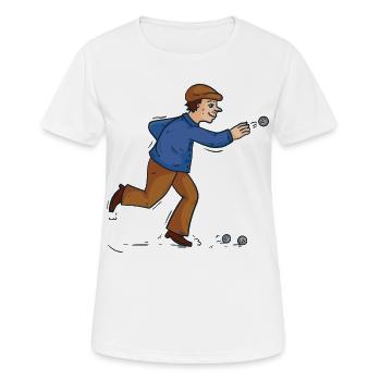 Boules boules boules pour boule pétanque boule - T-shirt respirant Femme - blanc - Devant - AI Model Female 172 dark (172cm)