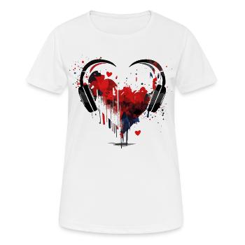 Heart of Music - Grunge Headphone - Women's Breathable T-Shirt - white - Front - AI Model Female 172 dark (172cm)